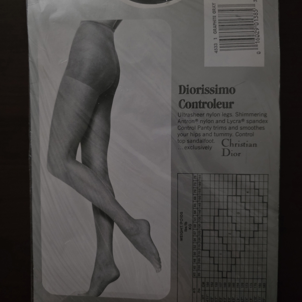 Christian Dior Diorissimo Pantyhose 3 Pack Graphite Gray Size 1 Control Top - Picture 3 of 6